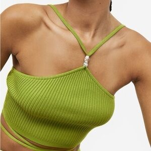 Green knit top